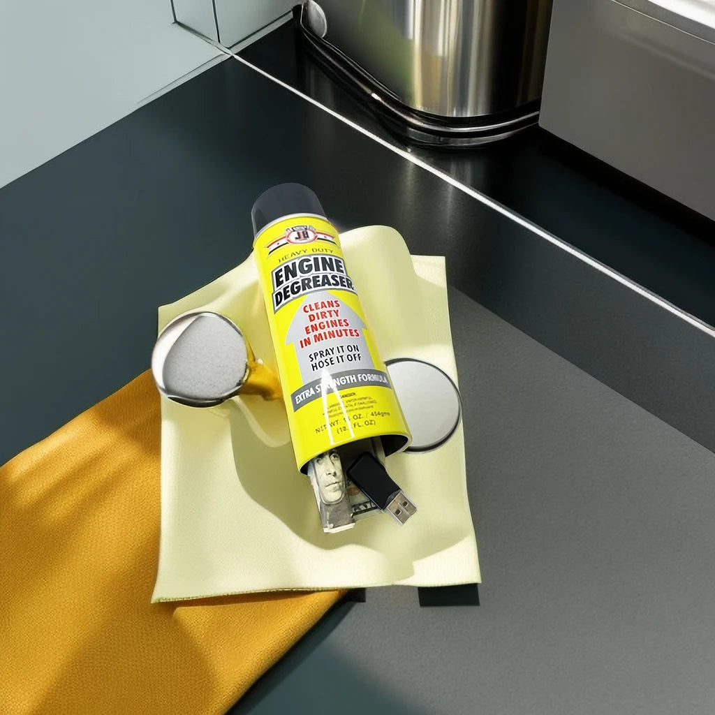 Engine Degreaser Diversion Safe Stash Can with Food Grade Smell Proof Bag with Hidden Compartment for Keys, Cash and Valuables