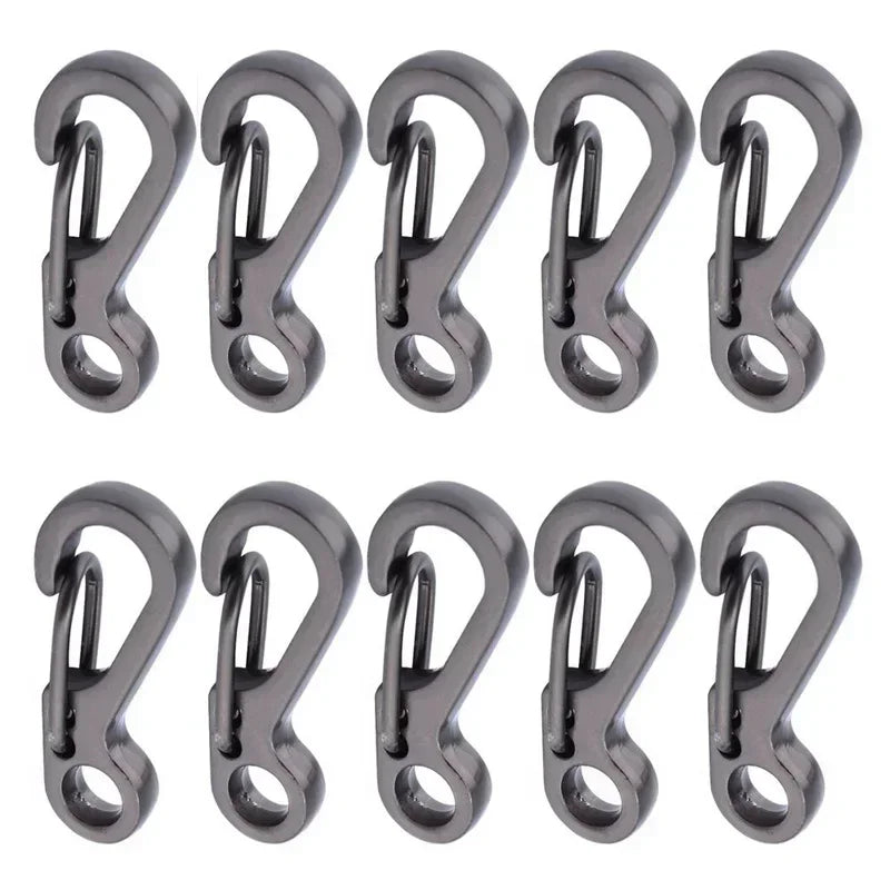 10Pcs/lot Mini Carabiner Paracord Tactical Gear Hooks Key Chain Camping EDC Survival Climbing SF Spring Backpack Clasps Keychain