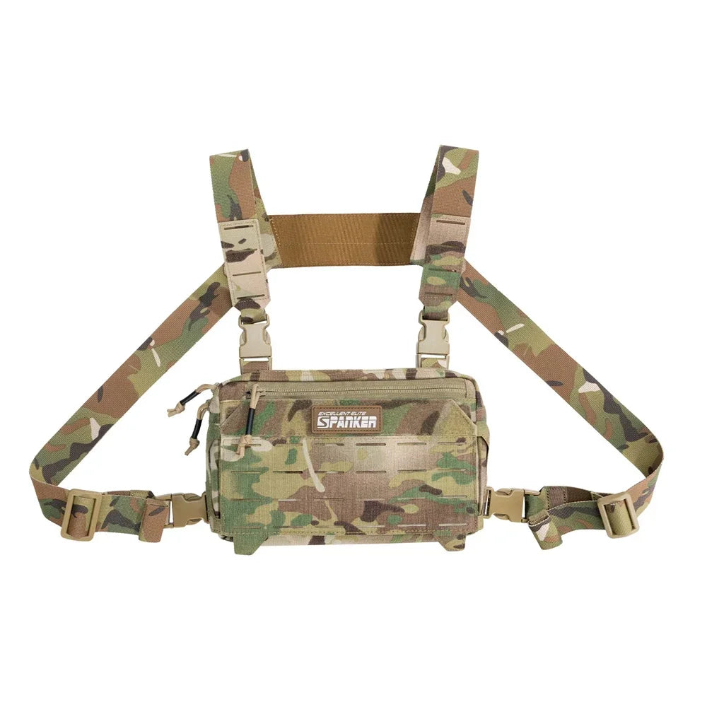Tatcical Chest Rig Pouch Men's Functional Vest Bag Survival Army CAMO Molle System Kit Bag Backpack Locomotive Backpack