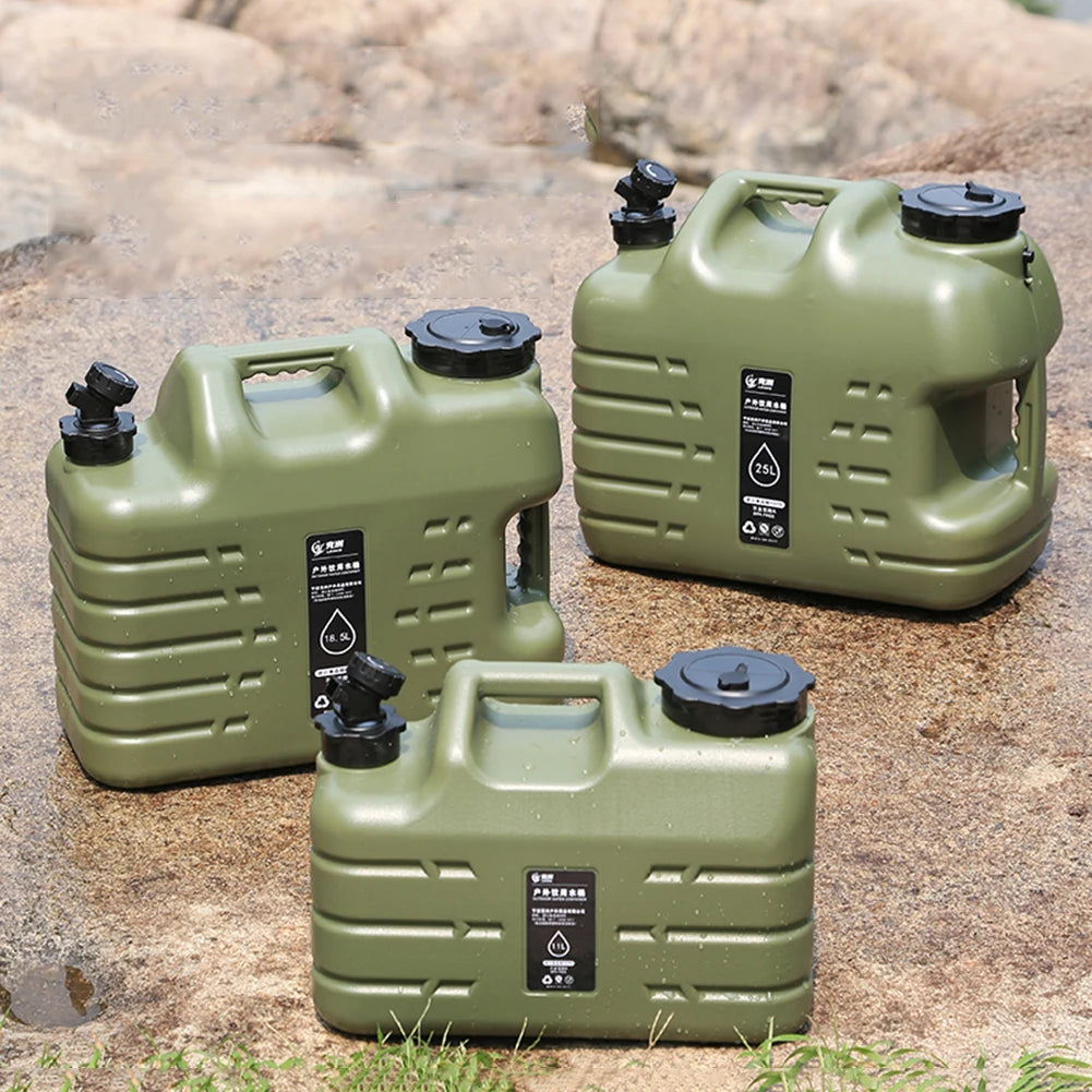 11L Water Bucket Large Capacity Portable Drinking Water Canister with Detachable Faucet No Leakage for Outdoor Travel Driving