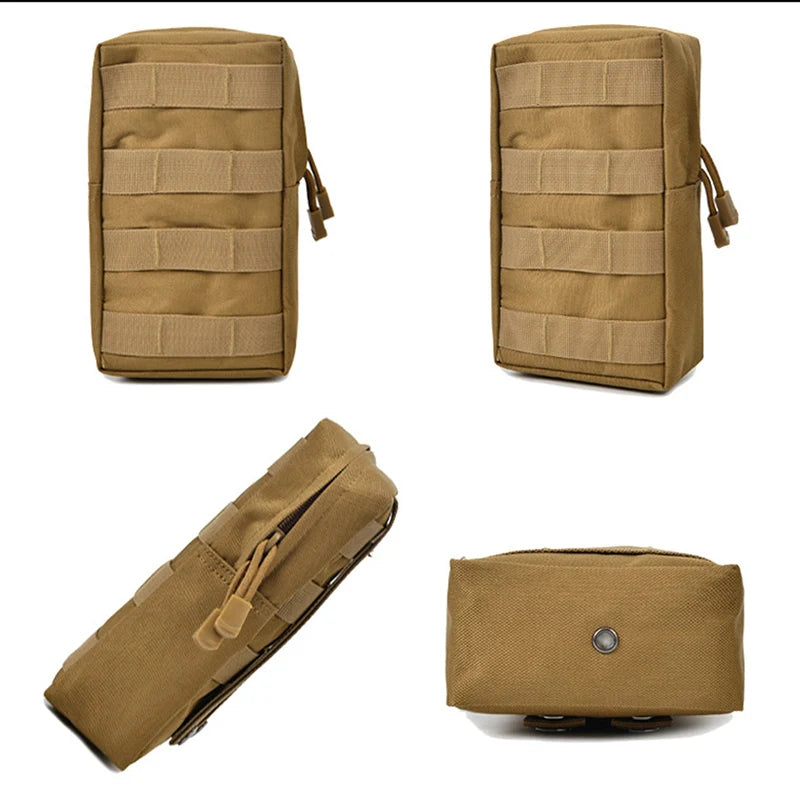 600D Oxford Outdoor  Bag EDC Molle Tool Zipper Waist Accessories Durable Belt Comouflage Pouch  Airsoft