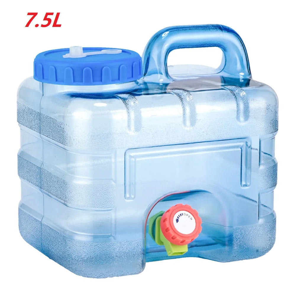 11L Water Bucket Large Capacity Portable Drinking Water Canister with Detachable Faucet No Leakage for Outdoor Travel Driving