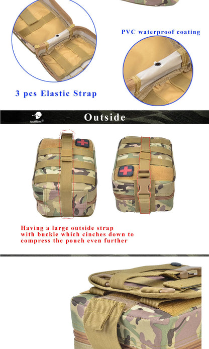TACTIFANS First Aid Pouch Patch Bag Molle Hook and Loop Amphibious Tactical Medical kit EMT Emergency EDC Rip-Away Survival IFAK