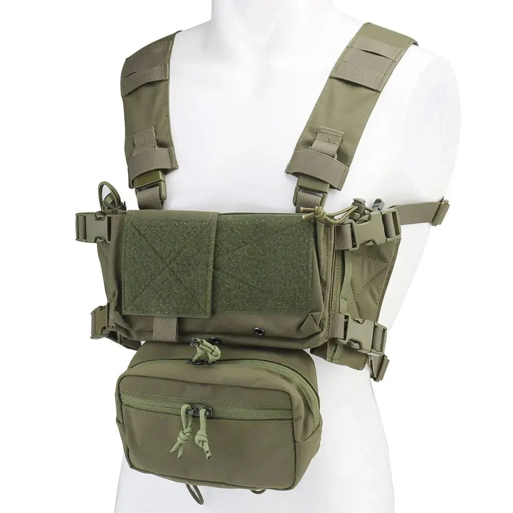 MK4 Chest Rig with 5.56/7.62 Magazine Pouch Holder, Pistol/Wing Pouch, Molle Dangler Pouch