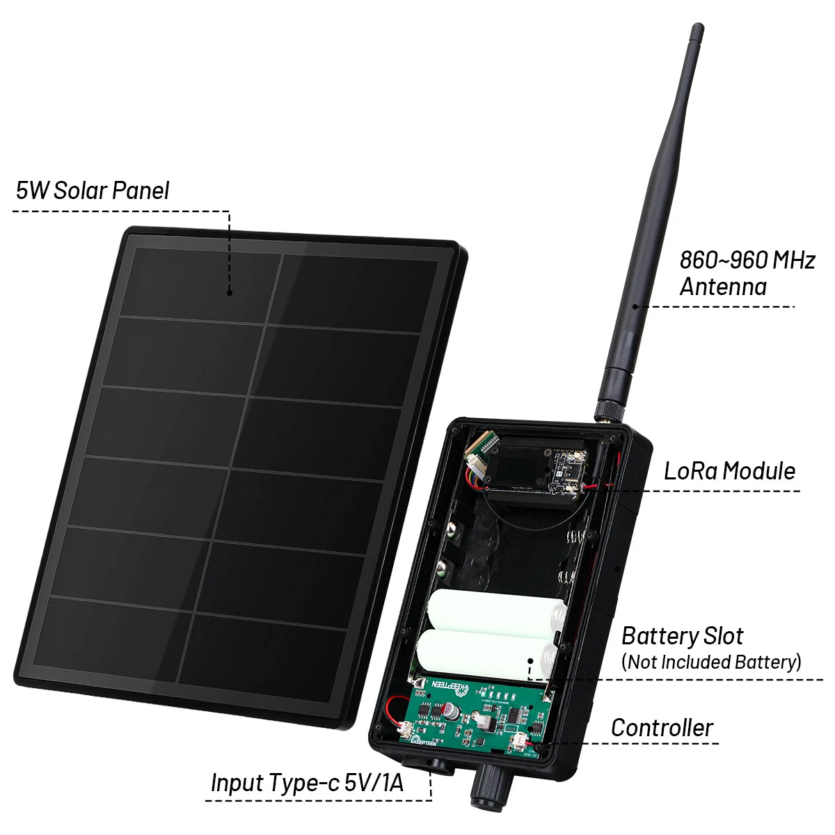 D5L Meshcore & Meshtasic Solar Powered Heltec LoRa 32 V4 ESP32 With GPS, LoRa Module and WiFi, Bluetooth Low Power Solar
