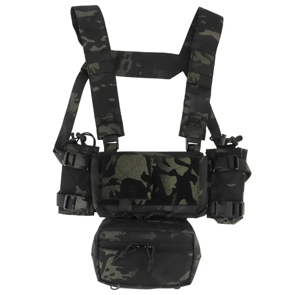 MK4 Chest Rig with 5.56/7.62 Magazine Pouch Holder, Pistol/Wing Pouch, Molle Dangler Pouch