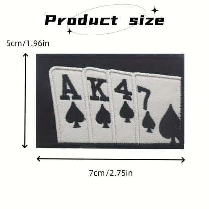 AK47 Poker Funny Meme Velcros Patch Morale Military Hook & Loop Fastener Embroidered for Tactical Molle Backpack, Jackets