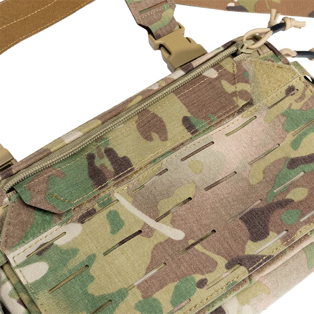 Tatcical Chest Rig Pouch Men's Functional Vest Bag Survival Army CAMO Molle System Kit Bag Backpack Locomotive Backpack
