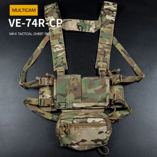 MK4 Chest Rig with 5.56/7.62 Magazine Pouch Holder, Pistol/Wing Pouch, Molle Dangler Pouch