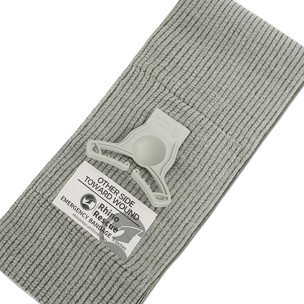 Rhino Rescue 4 Inch Pressure Emergency Bandage Compression Trauma Wound Dressing, Medical Combat  First Aid Kit IFAK New Design