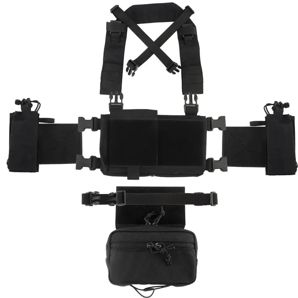 MK4 Chest Rig with 5.56/7.62 Magazine Pouch Holder, Pistol/Wing Pouch, Molle Dangler Pouch