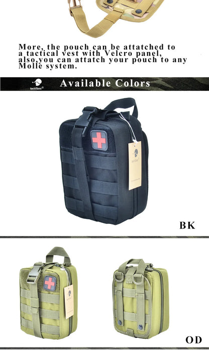 TACTIFANS First Aid Pouch Patch Bag Molle Hook and Loop Amphibious Tactical Medical kit EMT Emergency EDC Rip-Away Survival IFAK