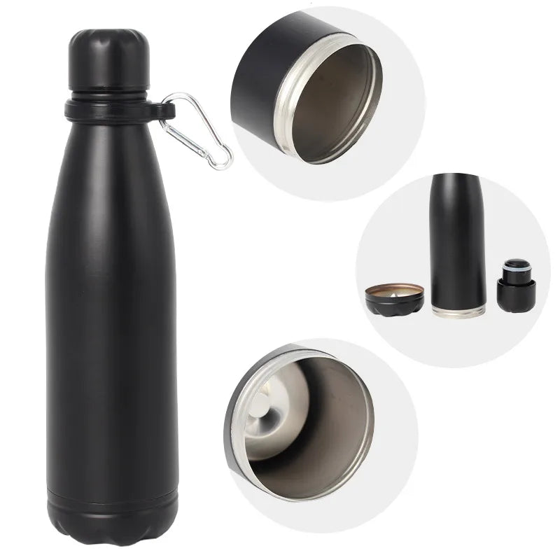 Secret Hidden Safe Diversion Water Bottle Steel Secret Stash Spot Can Hidden Safes Storage Compartment for Cards Keys Cash Money