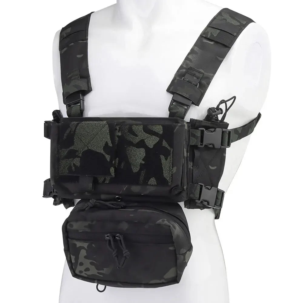 MK4 Chest Rig with 5.56/7.62 Magazine Pouch Holder, Pistol/Wing Pouch, Molle Dangler Pouch