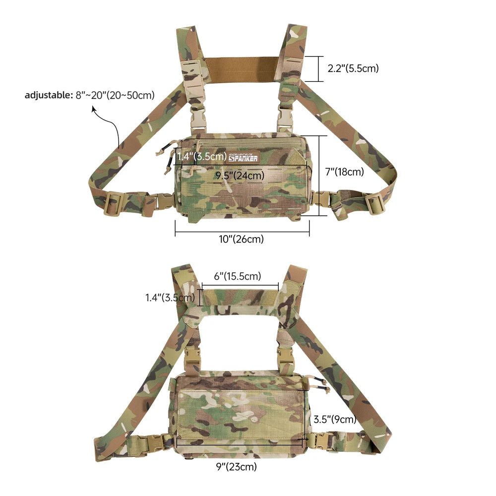 Tatcical Chest Rig Pouch Men's Functional Vest Bag Survival Army CAMO Molle System Kit Bag Backpack Locomotive Backpack