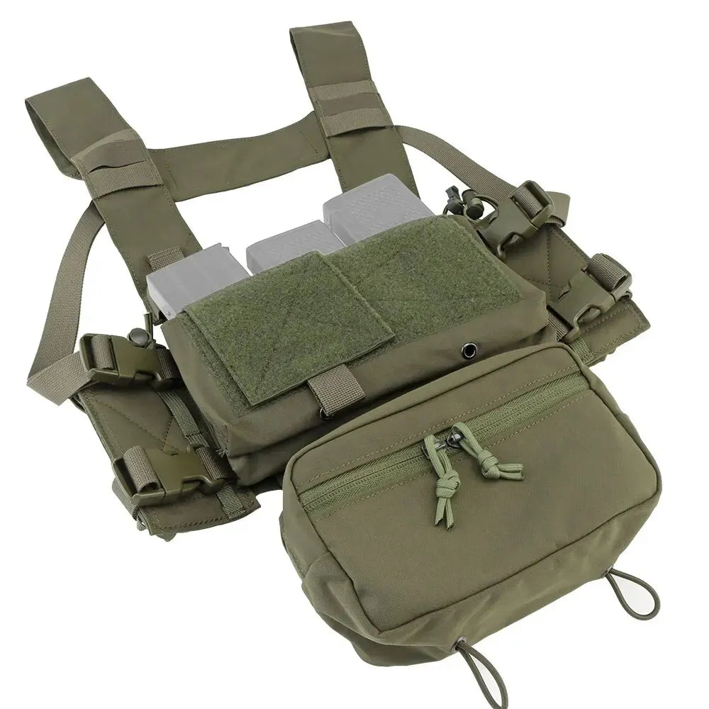 MK4 Chest Rig with 5.56/7.62 Magazine Pouch Holder, Pistol/Wing Pouch, Molle Dangler Pouch