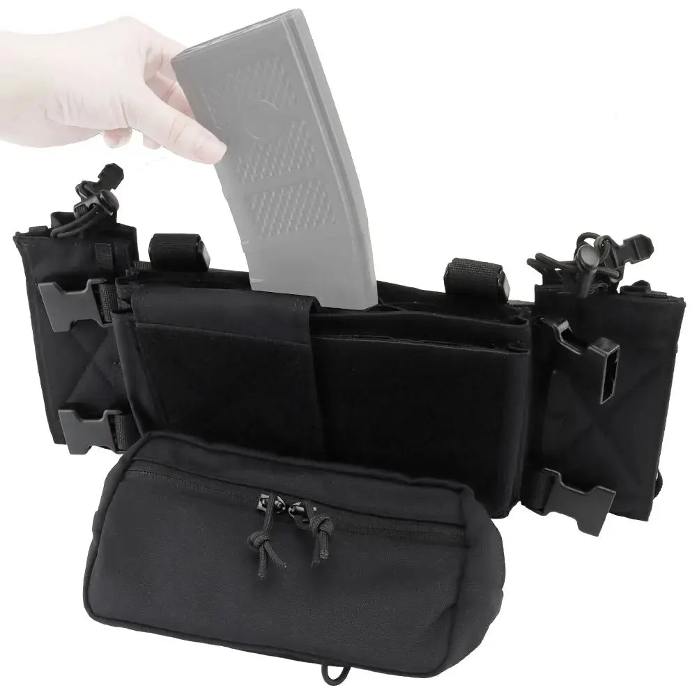 MK4 Chest Rig with 5.56/7.62 Magazine Pouch Holder, Pistol/Wing Pouch, Molle Dangler Pouch