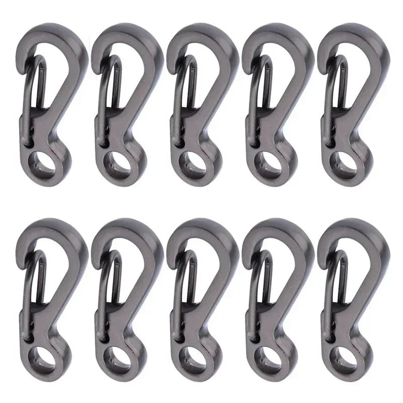 10Pcs/lot Mini Carabiner Paracord Tactical Gear Hooks Key Chain Camping EDC Survival Climbing SF Spring Backpack Clasps Keychain