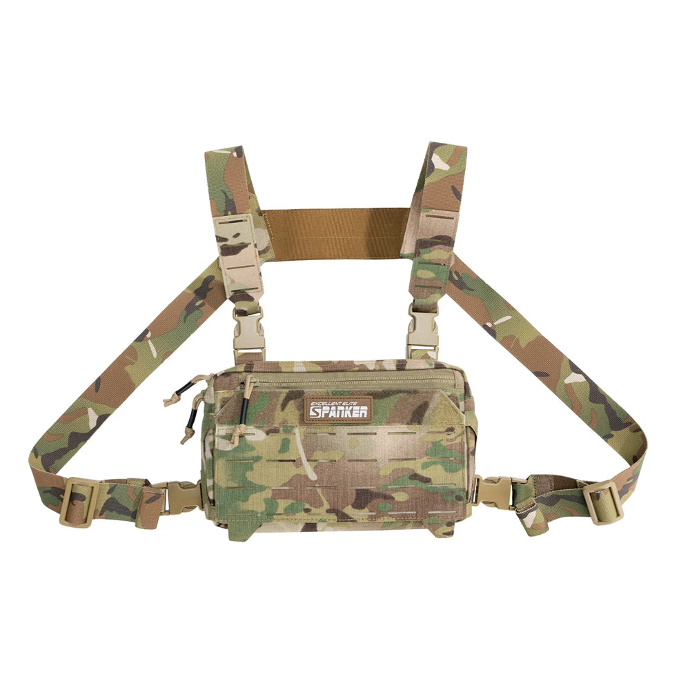 Tatcical Chest Rig Pouch Men's Functional Vest Bag Survival Army CAMO Molle System Kit Bag Backpack Locomotive Backpack