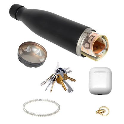Secret Hidden Safe Diversion Water Bottle Steel Secret Stash Spot Can Hidden Safes Storage Compartment for Cards Keys Cash Money