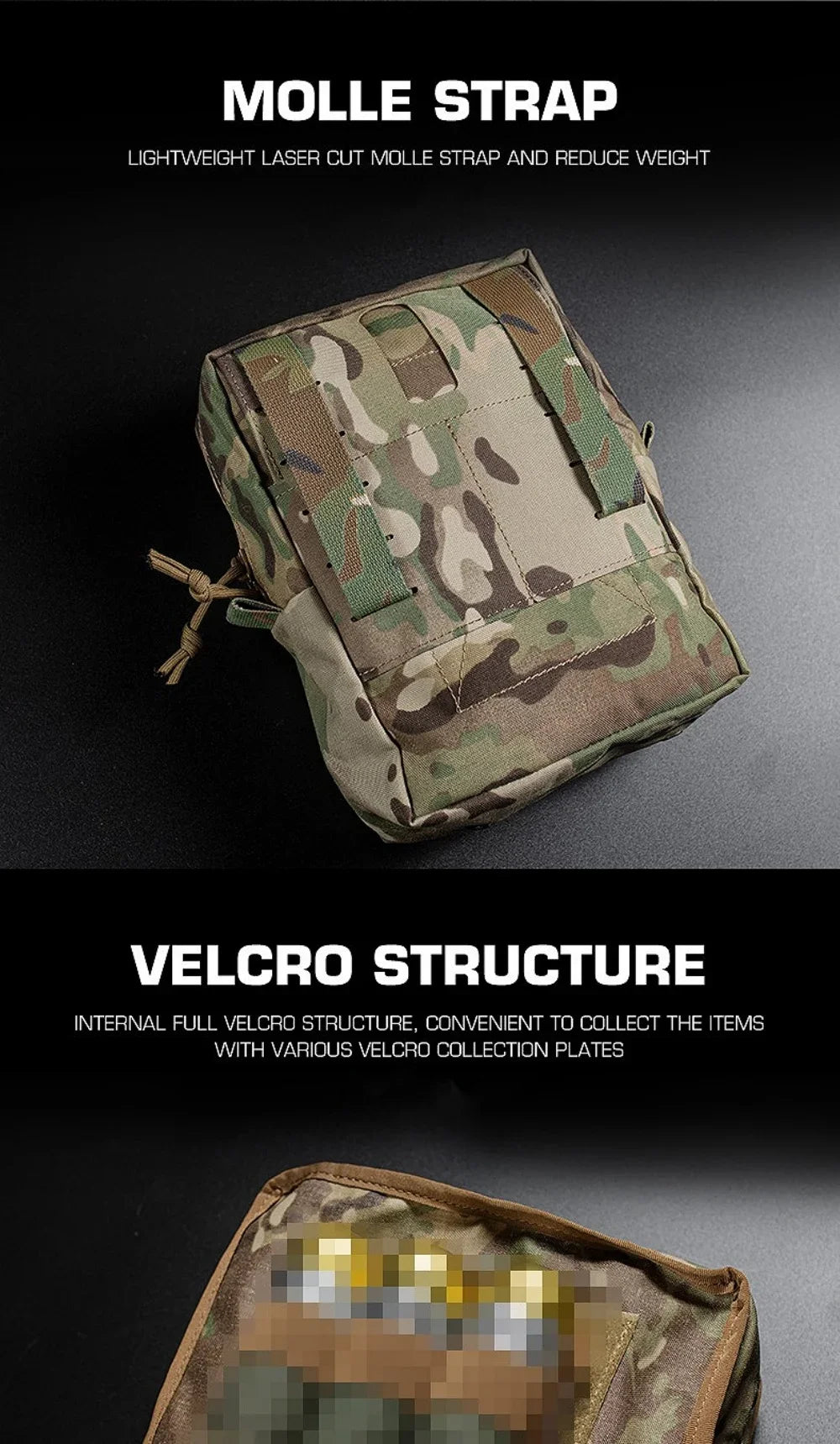 GP Pouch Tall General-Purpose Utility Pack Laser Cut Molle Night Vision Goggles Storage Back Panel Hunting Accessories