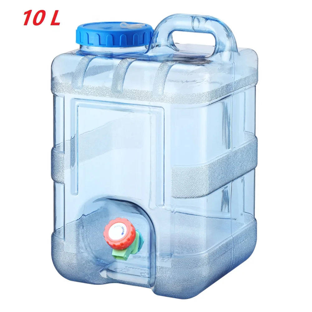 11L Water Bucket Large Capacity Portable Drinking Water Canister with Detachable Faucet No Leakage for Outdoor Travel Driving