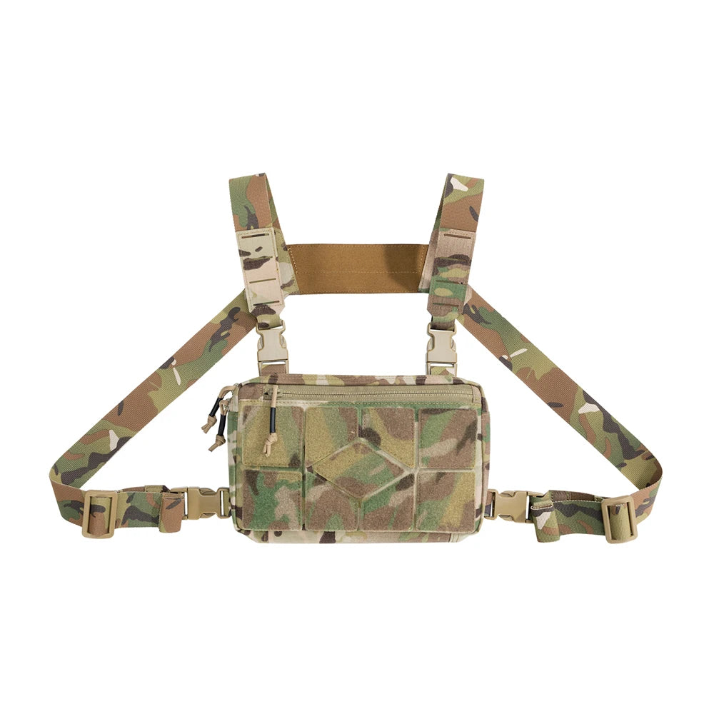 Tatcical Chest Rig Pouch Men's Functional Vest Bag Survival Army CAMO Molle System Kit Bag Backpack Locomotive Backpack