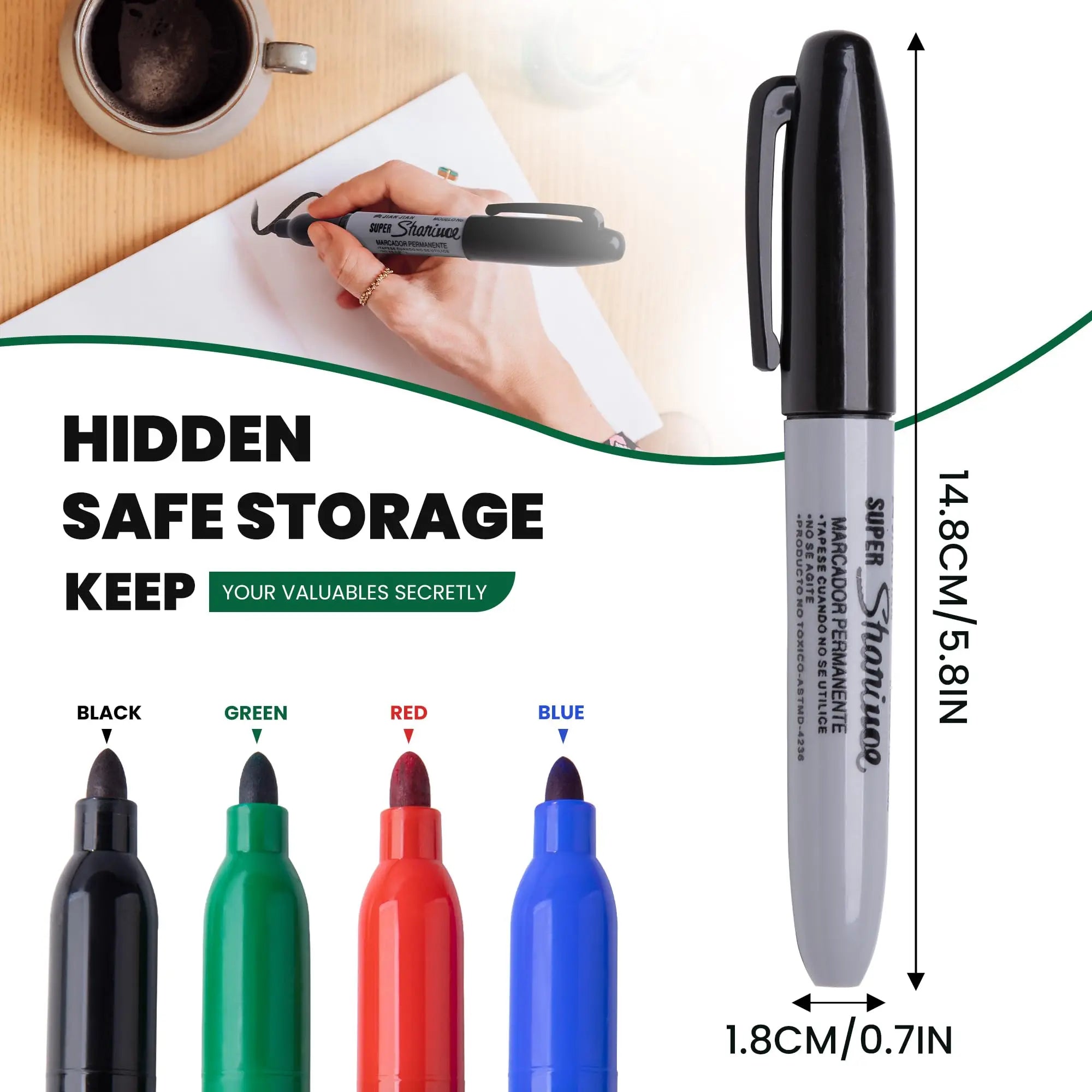 Durable Diversion Safe Marker Pen - Discreet Hidden Storage for Small Valuables - Perfect Fun Gift for Home & Dorm Decor