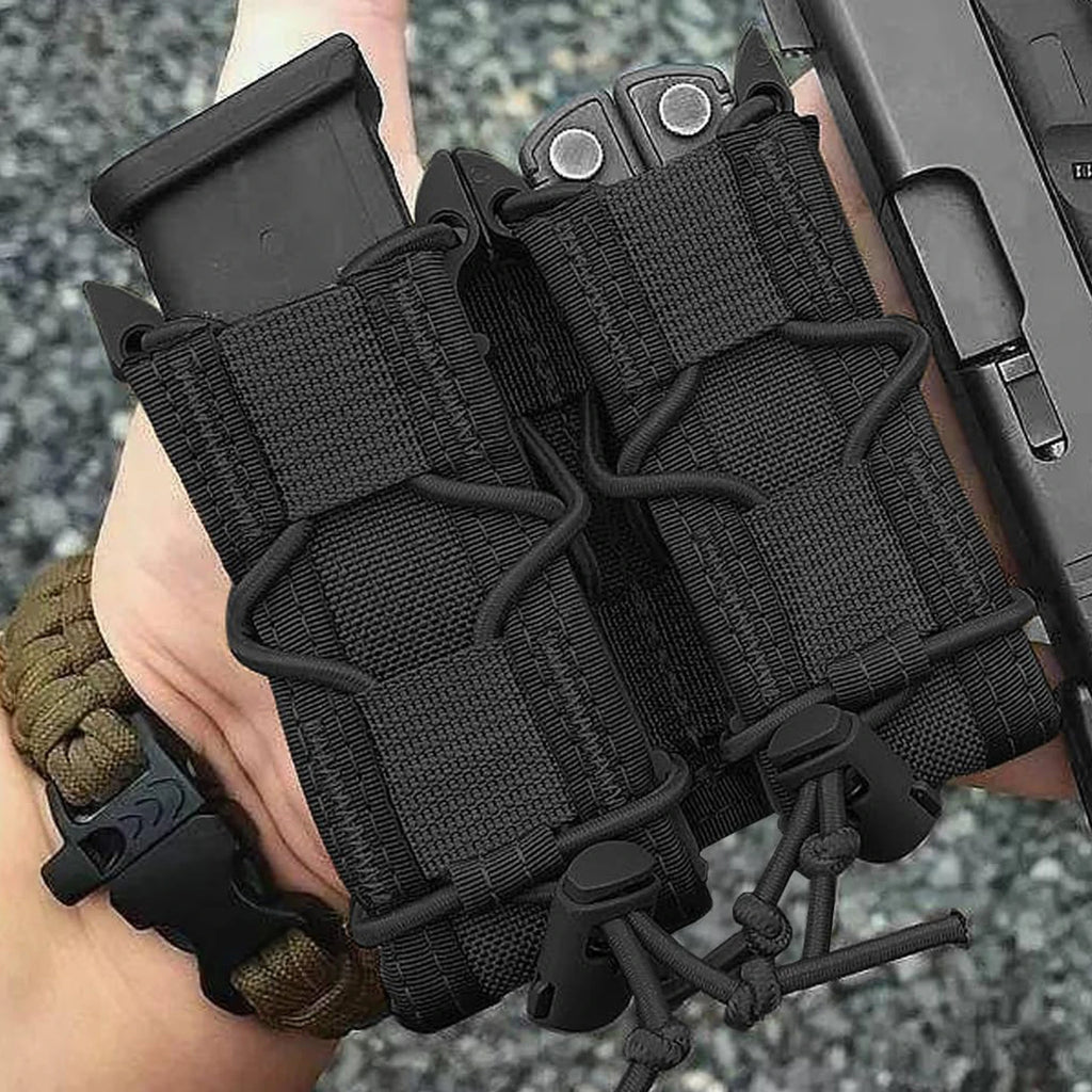 1pc Molle Pistol Mag Pouch Single Double Stack Magazine for 9mm/.40 Calibers 45acp Glock S&W M&P, Sig 226/229, and  so on