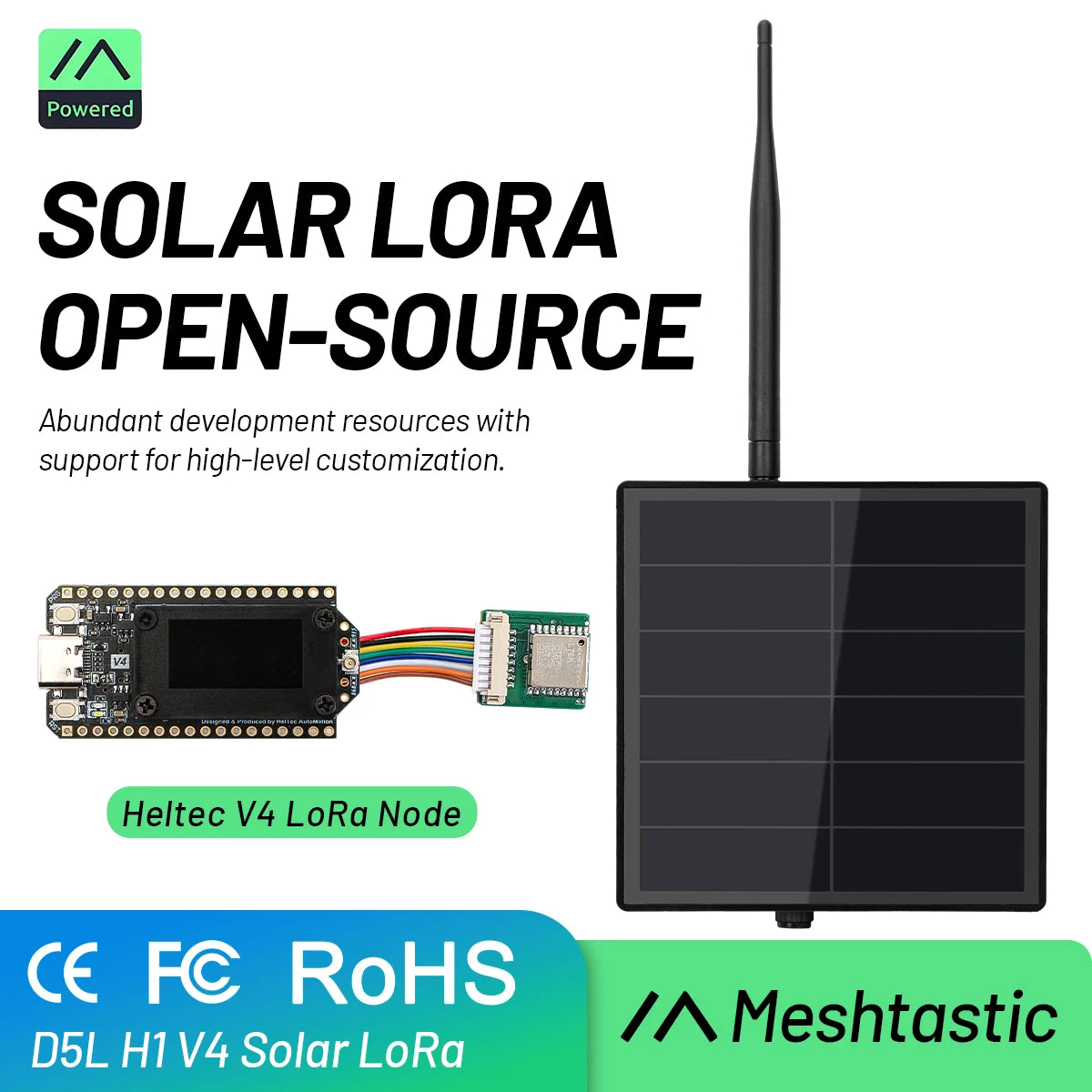 D5L Meshcore & Meshtasic Solar Powered Heltec LoRa 32 V4 ESP32 With GPS, LoRa Module and WiFi, Bluetooth Low Power Solar