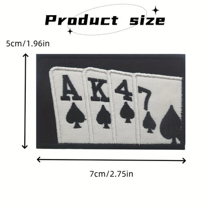 AK47 Poker Funny Meme Velcros Patch Morale Military Hook & Loop Fastener Embroidered for Tactical Molle Backpack, Jackets