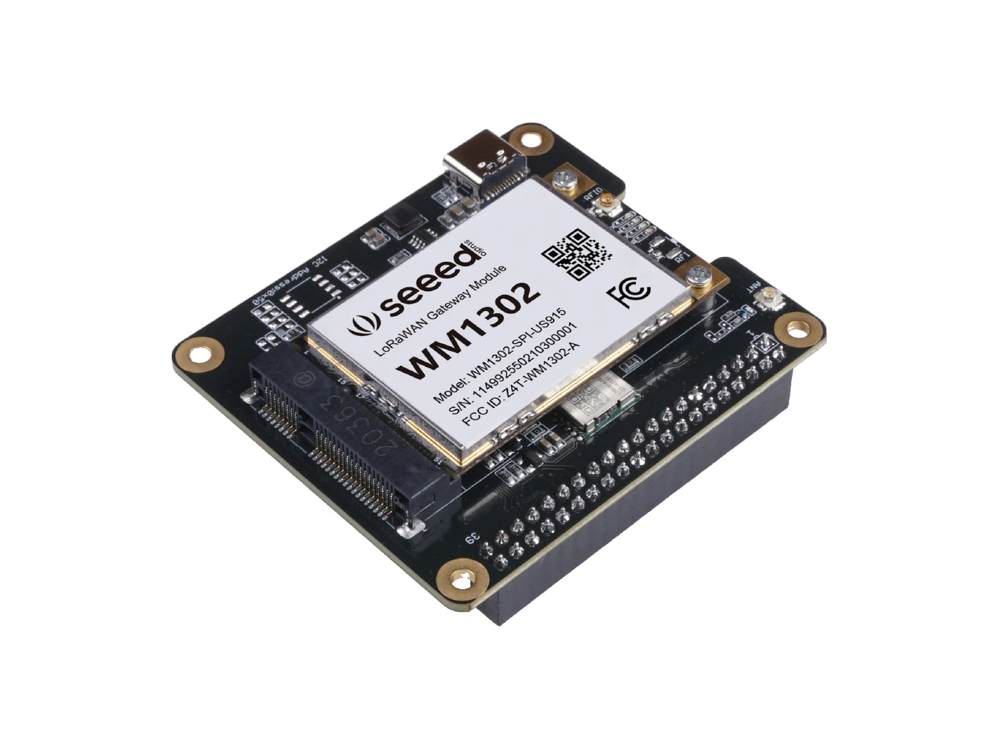 WM1302 Raspberry Pi Hat, Add-on board for WM1302 LoRaWAN Module, Based on LoRa Concentrator Semtech SX1302