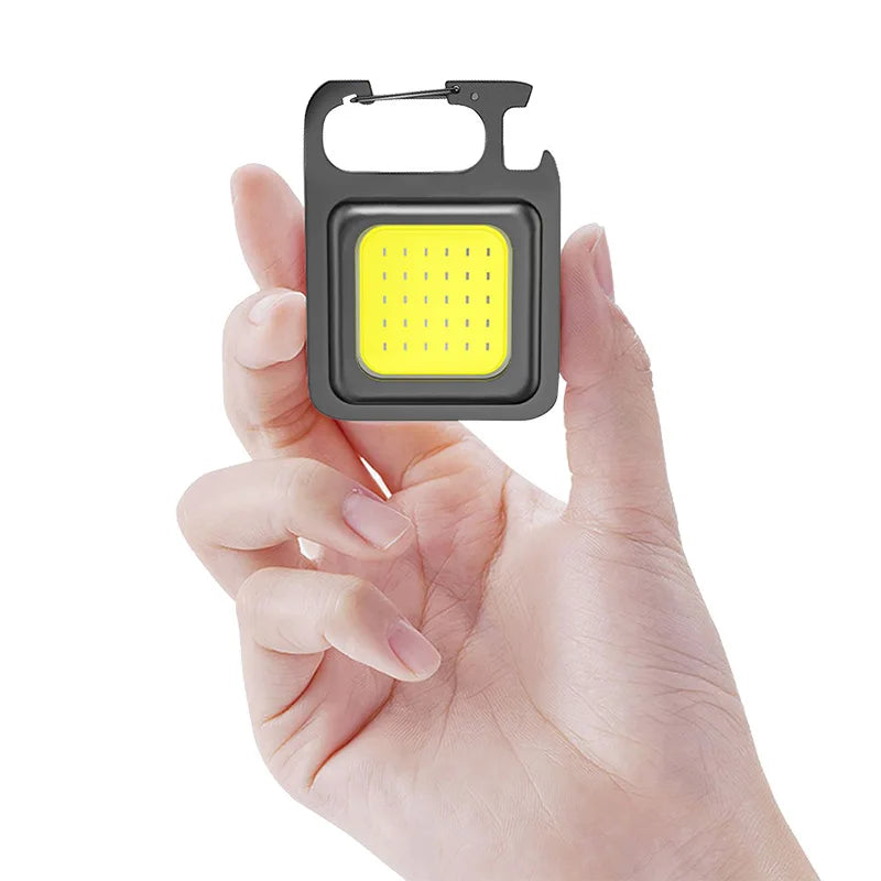 Super Bright MINI COB Keychain Flashlight Charging Lamp Camping Lights with Magnet 4 Lighting Modes for Camping Home