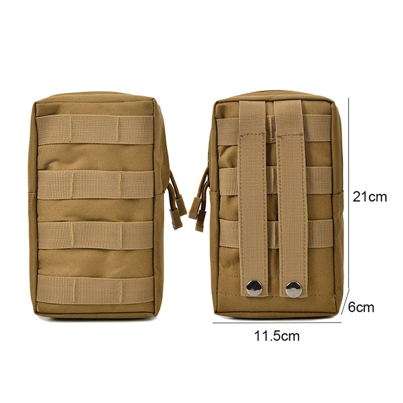 600D Oxford Outdoor  Bag EDC Molle Tool Zipper Waist Accessories Durable Belt Comouflage Pouch  Airsoft