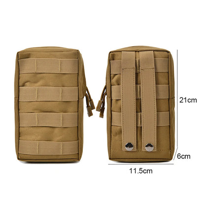 600D Oxford Outdoor  Bag EDC Molle Tool Zipper Waist Accessories Durable Belt Comouflage Pouch  Airsoft