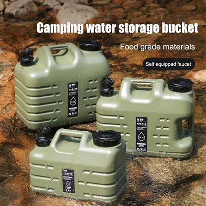 11L Water Bucket Large Capacity Portable Drinking Water Canister with Detachable Faucet No Leakage for Outdoor Travel Driving