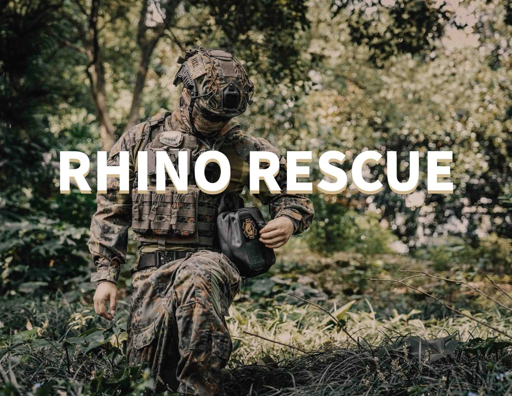 Rhino Rescue Mini Emergency 4in Bandage Compression Trauma Pressure Bandage Wound Dressing For Camping Hiking