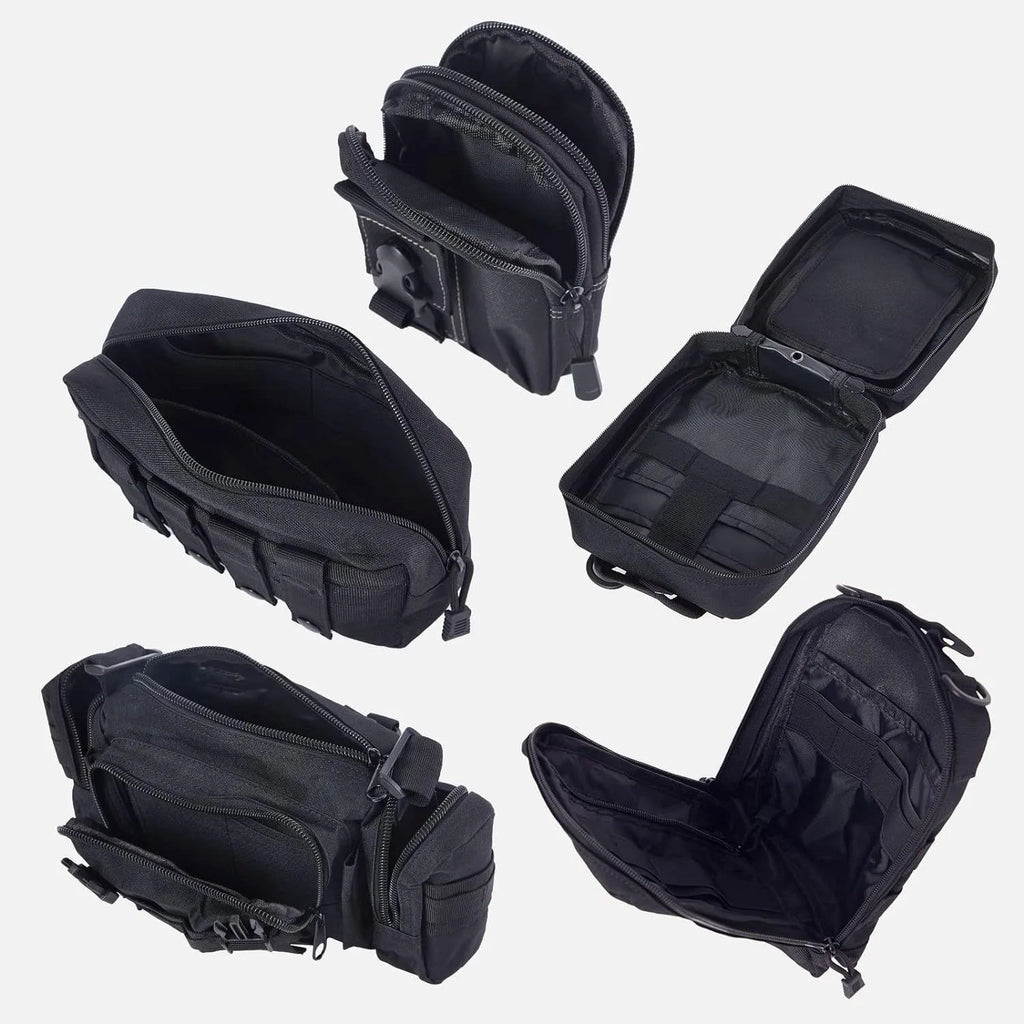 Tactical Car Seat Back Organizer Tactical Vehicle Panel Organizer with 5 Detachable Molle Pouches Universal fits Most of Vehicle
