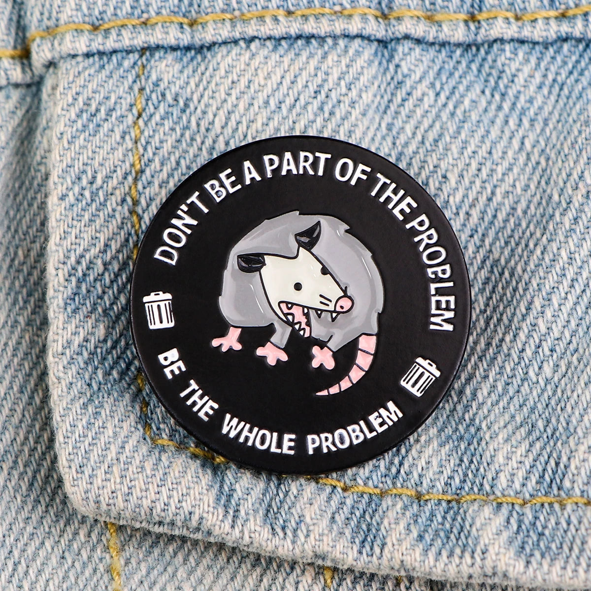 Possum Don't Be Part Of The Problem Enamel Pin Brooches for Women Lapel Pins Badges Clothing Accessories Fashion Jewelry Gift