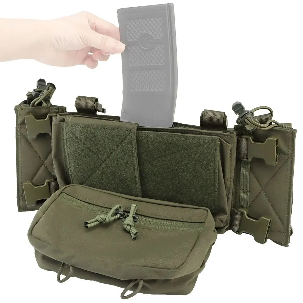 MK4 Chest Rig with 5.56/7.62 Magazine Pouch Holder, Pistol/Wing Pouch, Molle Dangler Pouch