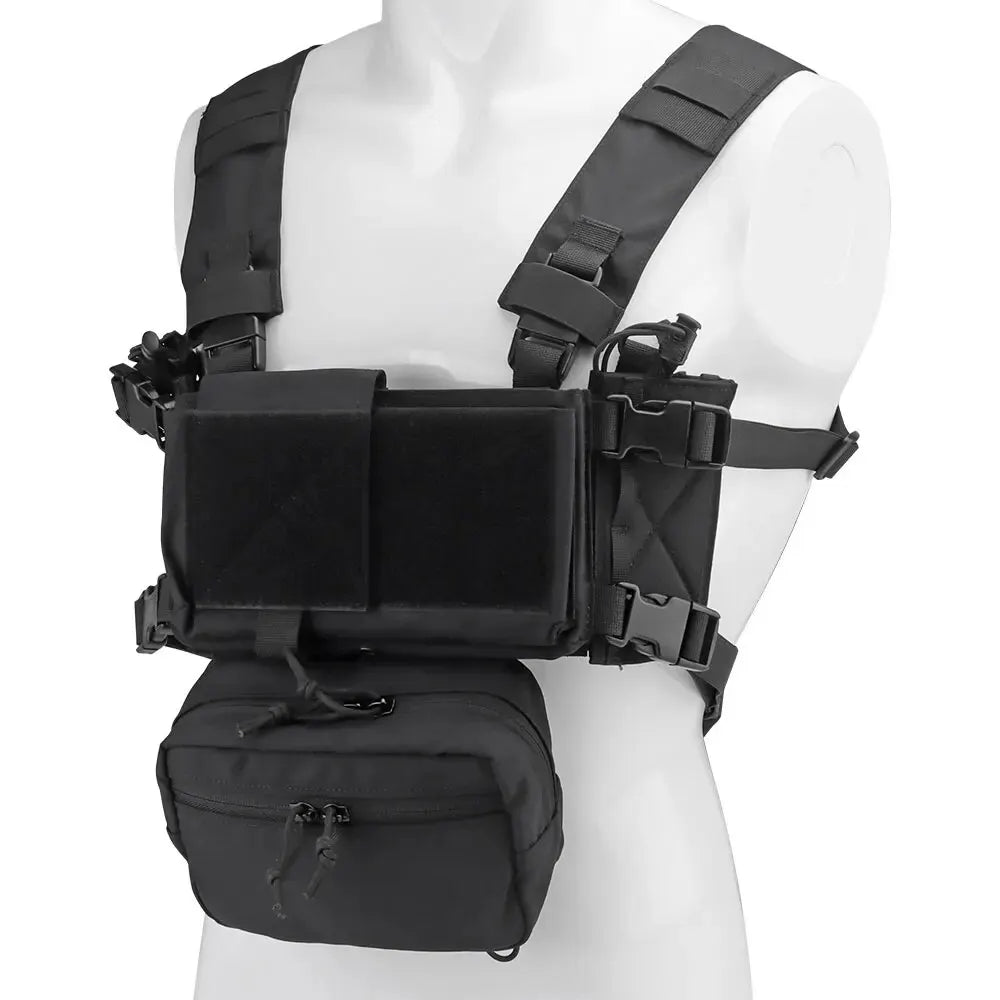 MK4 Chest Rig with 5.56/7.62 Magazine Pouch Holder, Pistol/Wing Pouch, Molle Dangler Pouch