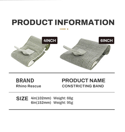 Rhino Rescue 4 Inch Pressure Emergency Bandage Compression Trauma Wound Dressing, Medical Combat  First Aid Kit IFAK New Design