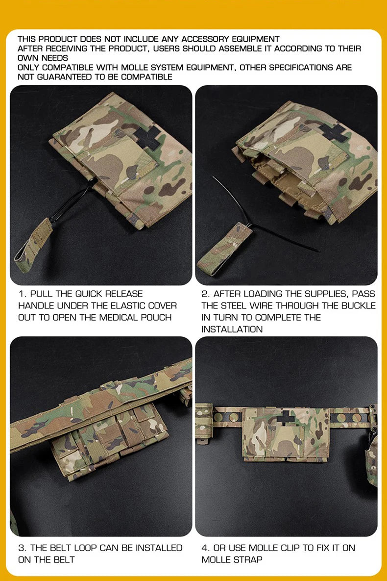 Tactical IFAK LBT 9022B Blow Out Medical Pouch MOLLE Aircraft Cable Quick Release EDC Waist Belt Vest First Aid Tools Kit