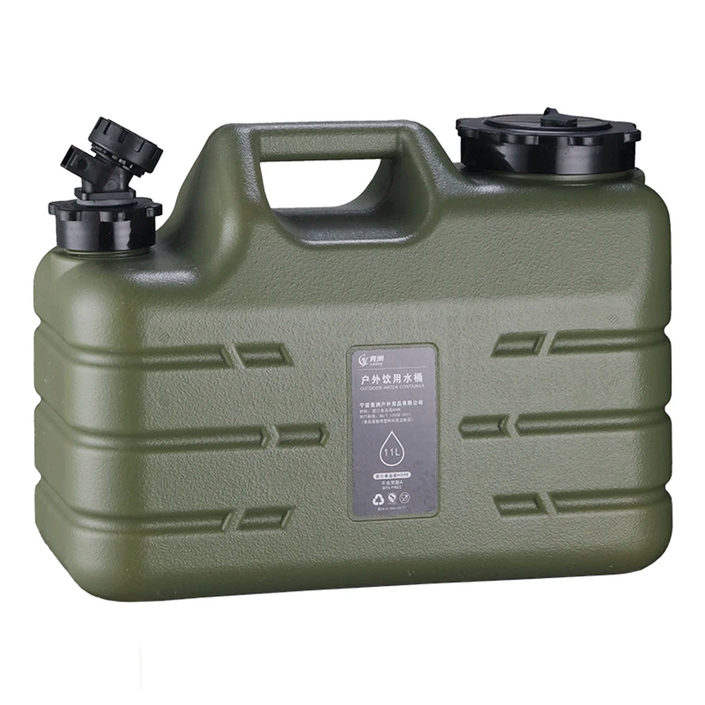11L Water Bucket Large Capacity Portable Drinking Water Canister with Detachable Faucet No Leakage for Outdoor Travel Driving
