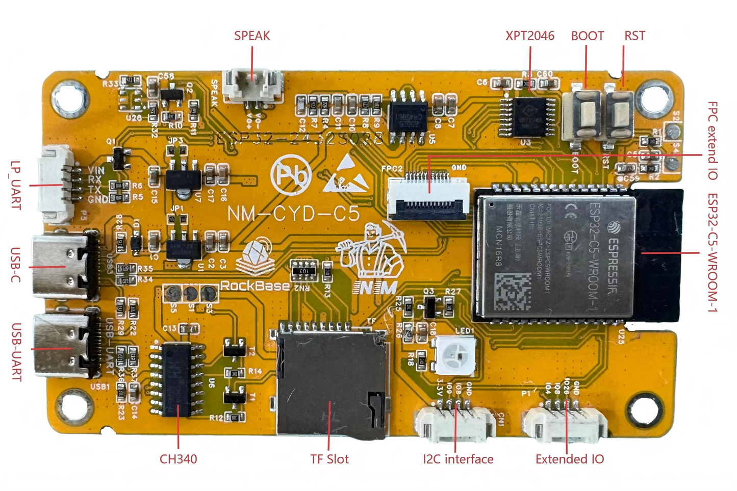 OpenClaw ESP32-C5 with 2.8″ TFT LCD Touchscreen 16MB FIash 8MB PSRAM 5GHz Wi-Fi 6 BLE 5.3 ZigBee3.0 Thread 1.3 support NM-RF-HAT