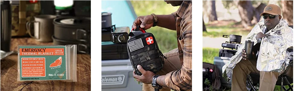 4pcs Emergency Mylar Thermal Blanket Foil Space Blanket Designed for NASA Body Warmer Outdoor First Aid Camping Hiking Travel