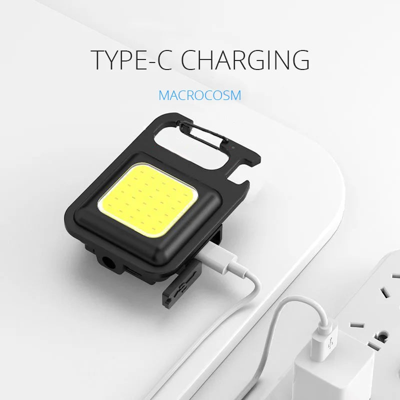 Super Bright MINI COB Keychain Flashlight Charging Lamp Camping Lights with Magnet 4 Lighting Modes for Camping Home
