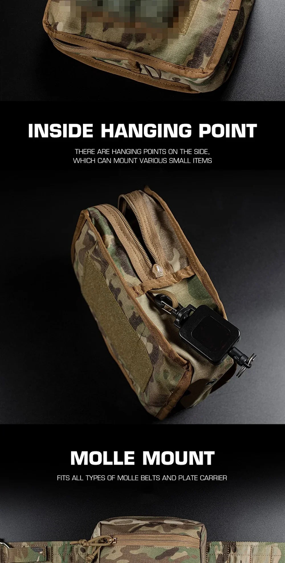 GP Pouch Tall General-Purpose Utility Pack Laser Cut Molle Night Vision Goggles Storage Back Panel Hunting Accessories