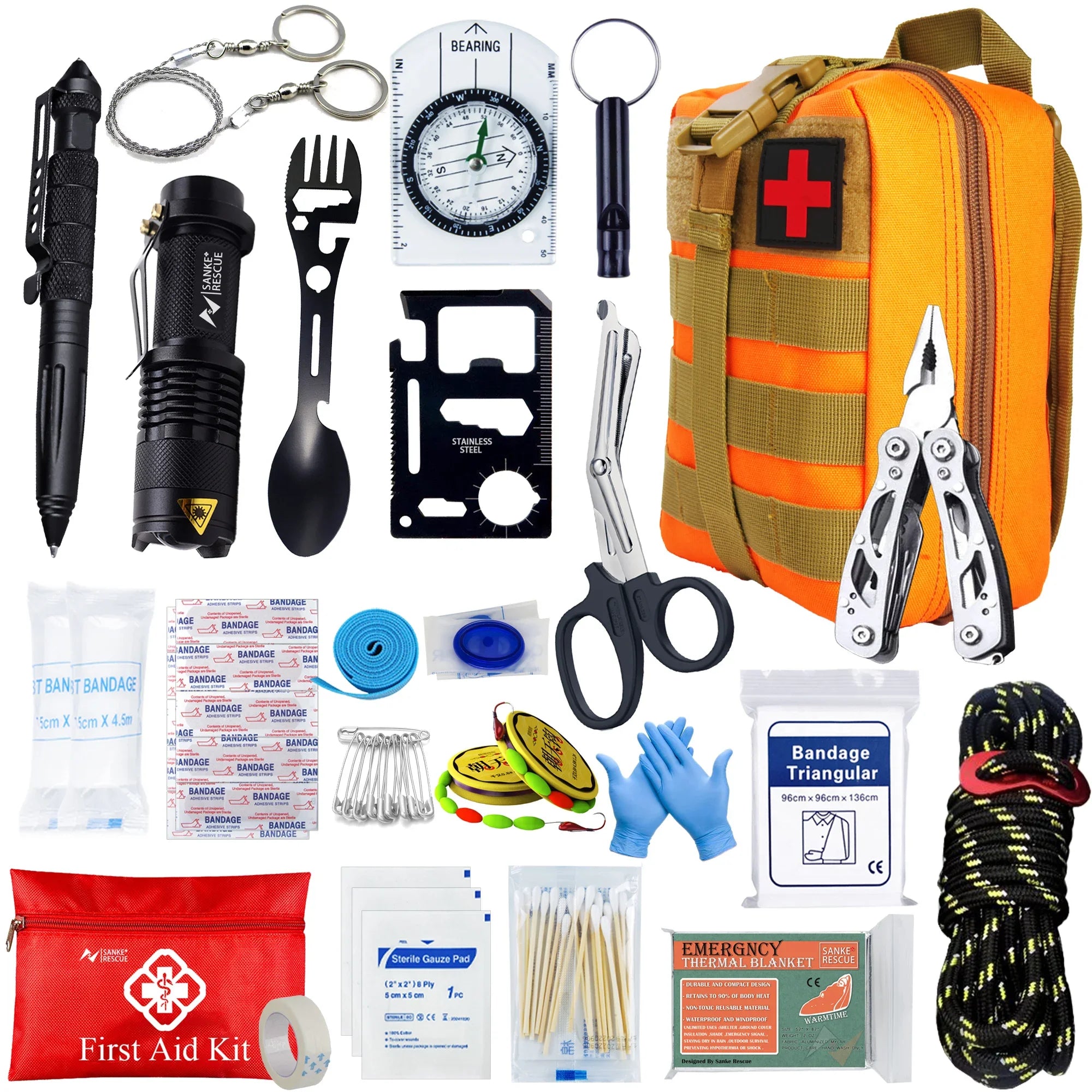 Survival First Aid Kit Survival Full Set Molle Outdoor Gear Emergency Kits Trauma Bag Camping Hiking IFAK Adventures EDC