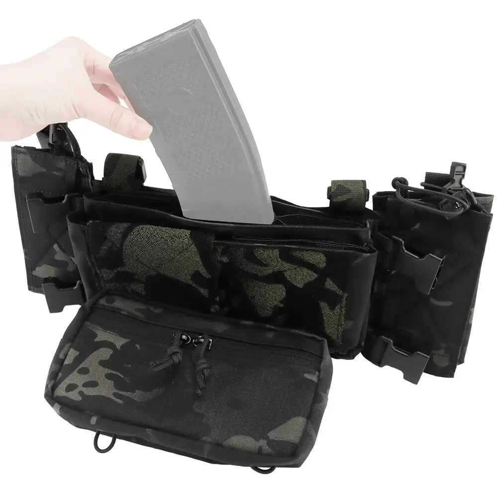 MK4 Chest Rig with 5.56/7.62 Magazine Pouch Holder, Pistol/Wing Pouch, Molle Dangler Pouch